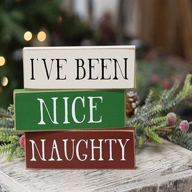 3 Set I've Been Naughty Nice Blocks - The Fox Decor